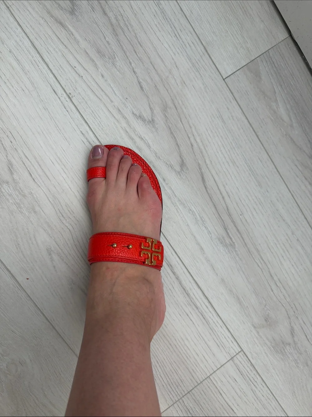 Tory Burch Leather Toe-Ring Slides